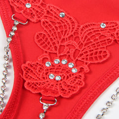 a close up of a bra with beads on it