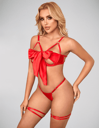 Thumbnail for Scandals Sexy Bow Set Lingerie Sets Scandals Lingerie Extra Small - Small Red 