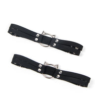 Fashionable arrangement of Cat Head Black Adjustable Faux Leather Studded Punk Leg Rings, a must-have leg garter for ultimate style.