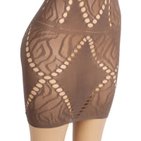 a women's skirt with a cut out design