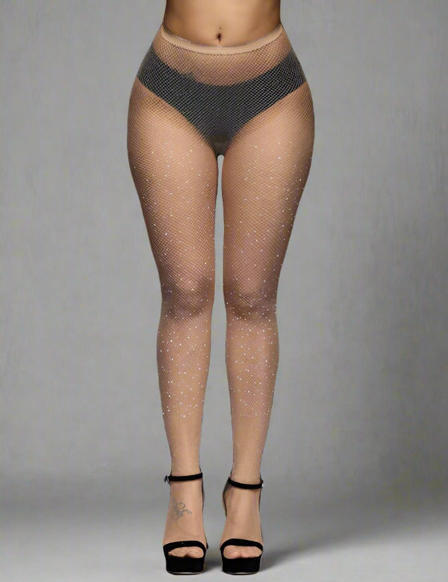 Diamond fishnet stockings by Scandals in nude or black, featuring intricate fishnet pattern, hosiery for stylish legwear.