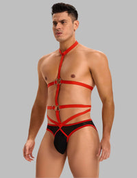 Men's Bondage Inspired Harness Bodysuit by Scandals Menswear