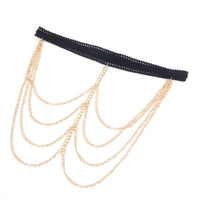 Elegant Gold Chain Leg Garter by Scandals - Perfectly crafted four layer chain leg ring garter for a sensual look.