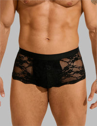 Thumbnail for a man wearing a black underwear with a lace pattern