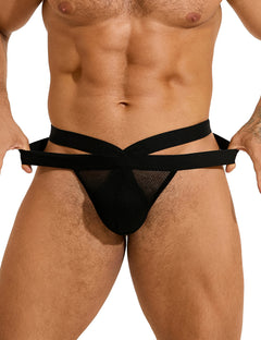 Black Sexy Mesh Breathable Men's Thong