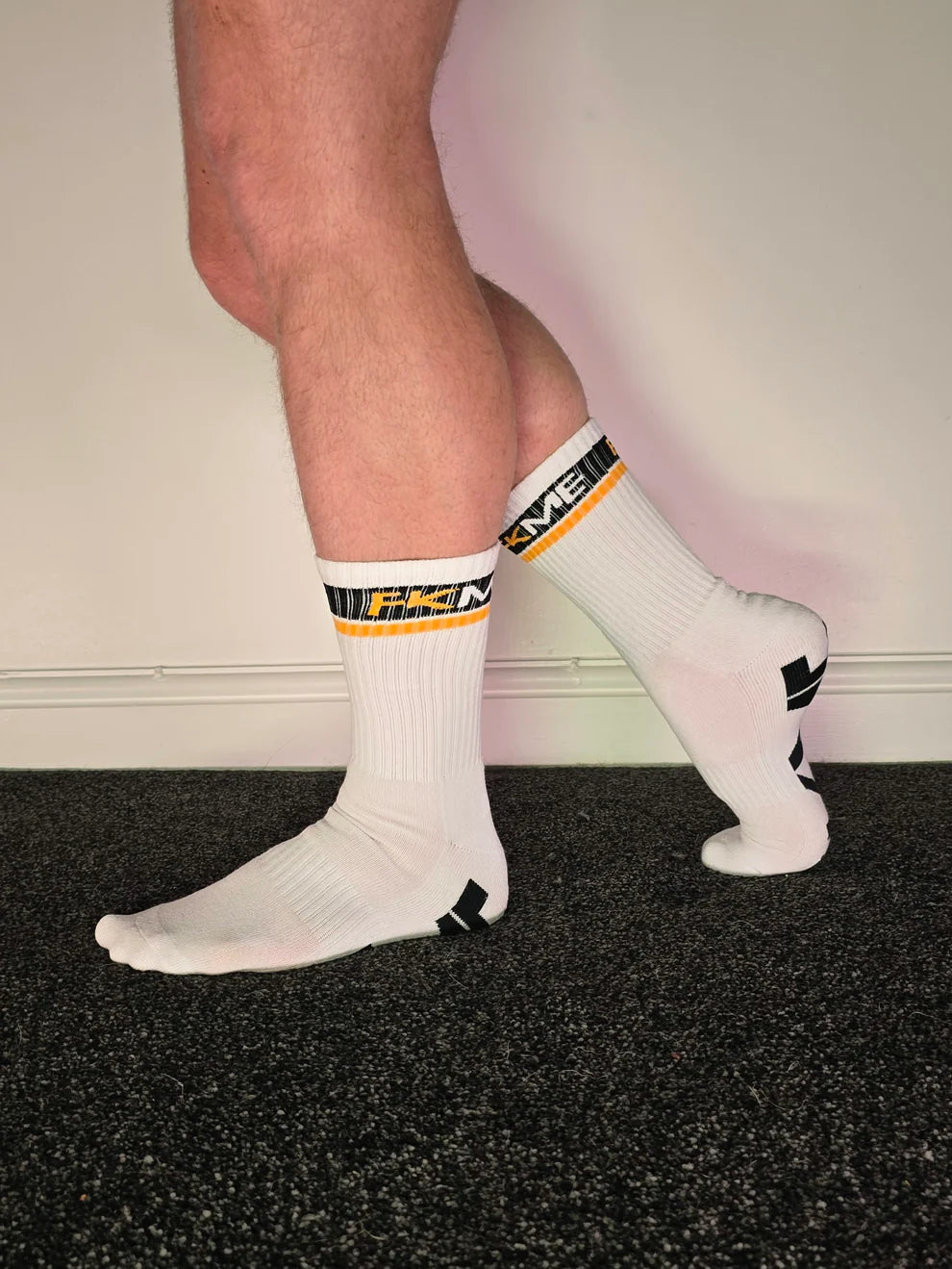 Chic FKME Logo Socks with a large font print, perfect for making a statement while offering unparalleled comfort.