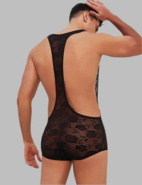 the back of a man in a black underwear