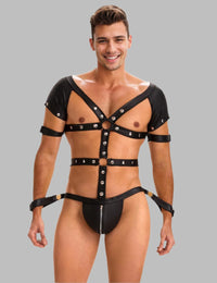 Thumbnail for a man wearing a black leather harness