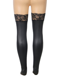 Wet Look Matt PU Suspender Stockings by Scandals