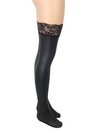 Wet Look Matt PU Suspender Stockings by Scandals