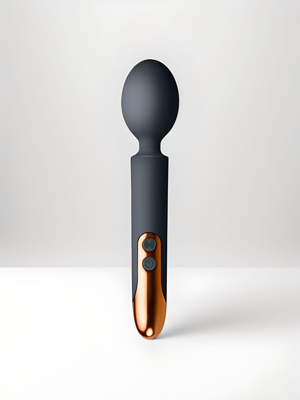 Rocks Off Oriel Ultimate Couples Play Wand Vibrator, featuring a sleek design with a rounded head and elegant finish, perfect for luxurious intimate experiences. This powerful wand vibrator offers versatility in pleasure.
