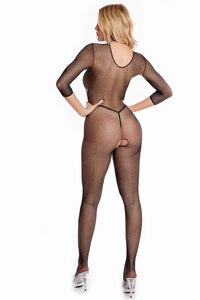 Thumbnail for Risque Crotchless Bodystocking Bodystockings Pink Lipstick (Kevco) 