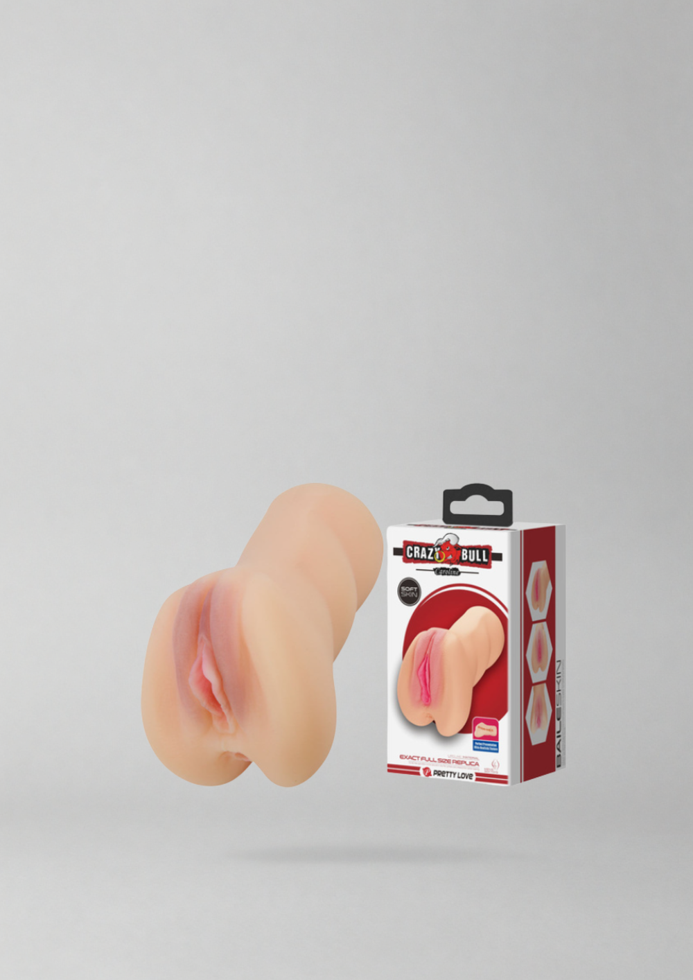 CRAZY BULL CAROLINE Vagina Stroker showcasing its lifelike design and hand-painted lips for an authentic pleasure experience.