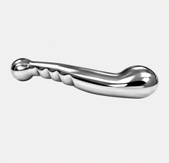 Stainless Steel 11” Dildo – Luxury Weighted S-Shaped Design, polished double-ended stainless steel toy