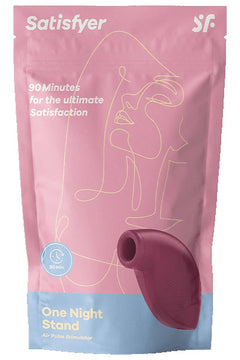 Satisfyer One Night Stand Disposable Air-Pulse Clitoris Stimulator showcasing sleek design, embodying luxury and pleasure with non-contact clitoral sucking technology.