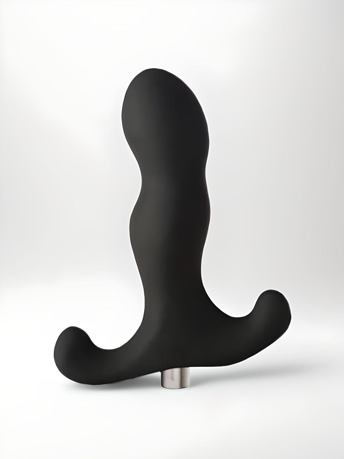 Aneros Vice Silicone Vibrating Prostate Massager elegantly displayed, showcasing its luxurious design and smooth black silicone finish.