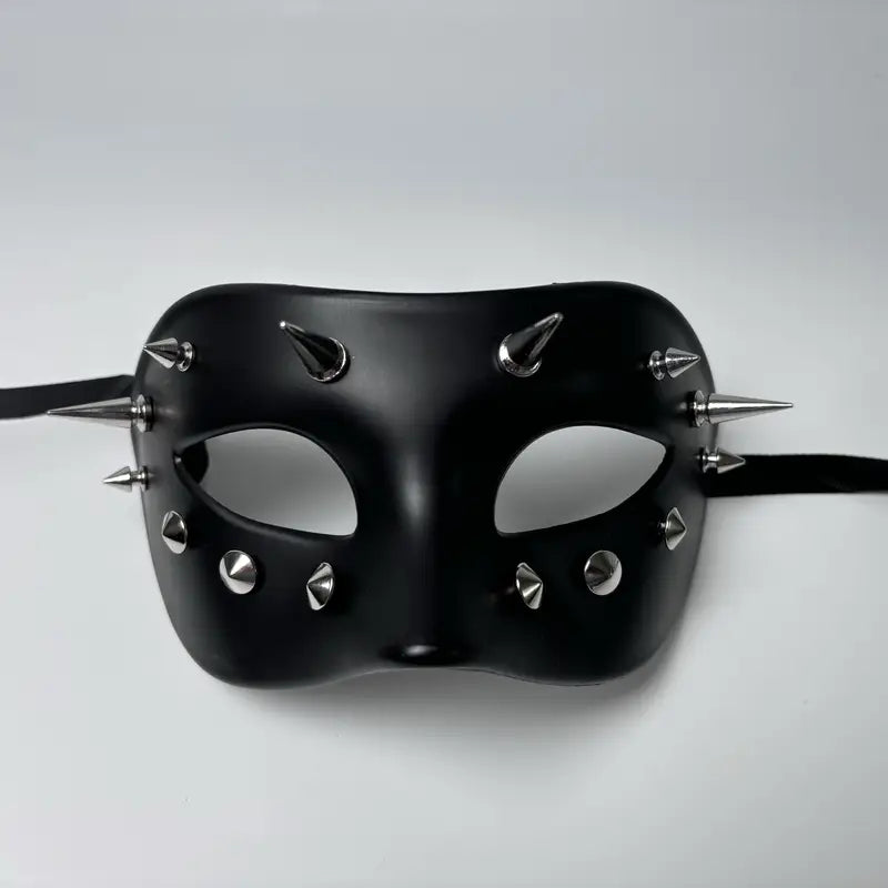 Chic Spike and Studded Masquerade mask for Halloween, combining elegance and edge, a standout choice by Scandals. A quintessential Spike and Studs mask for upscale festivities.