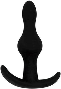 Elegant silicone anal plug designed for beginners, featuring a sleek black finish and a comfortable shape for enjoyable exploration.