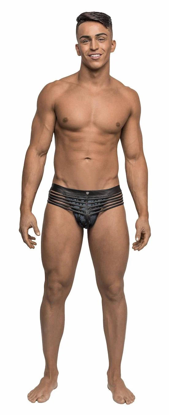 Malepower Strappy Jock Men's Jockstrap Underwear, luxury strappy jock with supportive front pouch