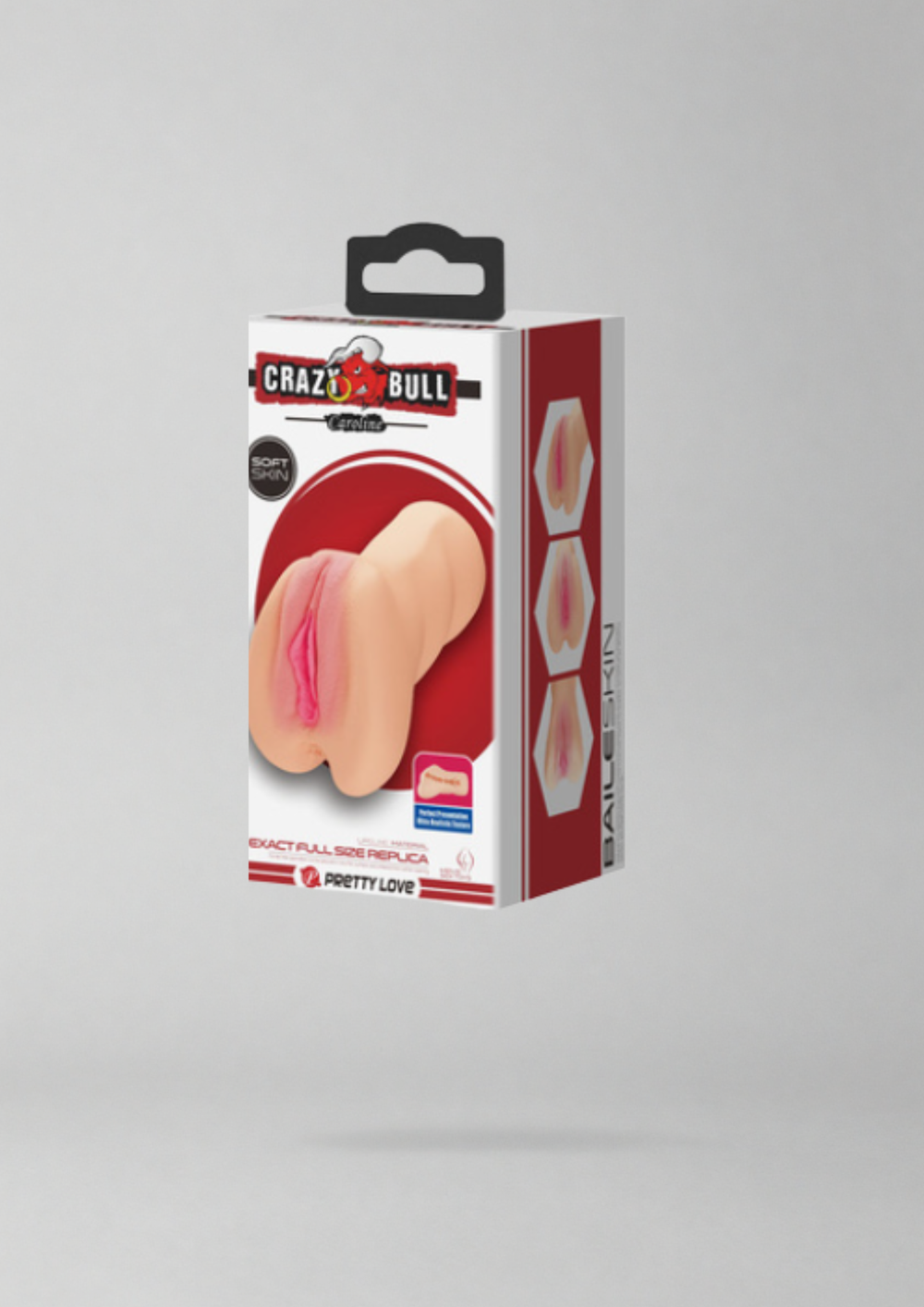 Close-up view of the CRAZY BULL CAROLINE Vagina Stroker's thick-ribbed love tunnel ensuring maximum stimulation and satisfaction.