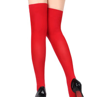 Cute Red Sheer Christmas Stocking with White Fluffy Tuft & Gold Bells