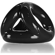 Black Oxballs Tri Sport cock ring made of flexible silicone, designed for comfort and enhanced performance.
