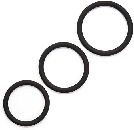 Scandals Trinity Triple 3 Size Silicone Cock Ring Set - Black