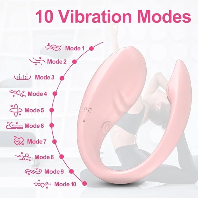 Luxurious pink remote egg vibrator displaying 10 distinct vibration modes, designed to enhance pleasure and intimacy.