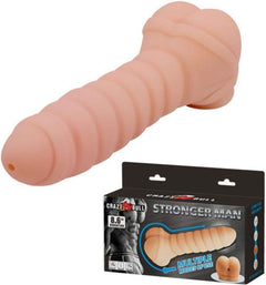 Crazy Bull 8.66-inch strong man stroker extender with powerful vibrations and easy-entry design, made for enhanced pleasure.