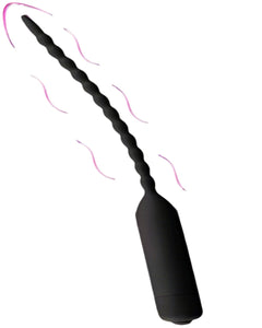 Scandals vibrating sounding rod with 10 functions, flexible beaded silicone dilator for beginners, designed for intimate pleasure.