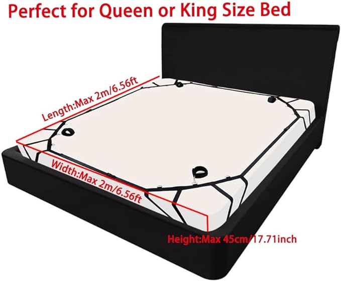 BDSM 4-Corner Under Bed Restraint Kit for Couples Game Pleasure