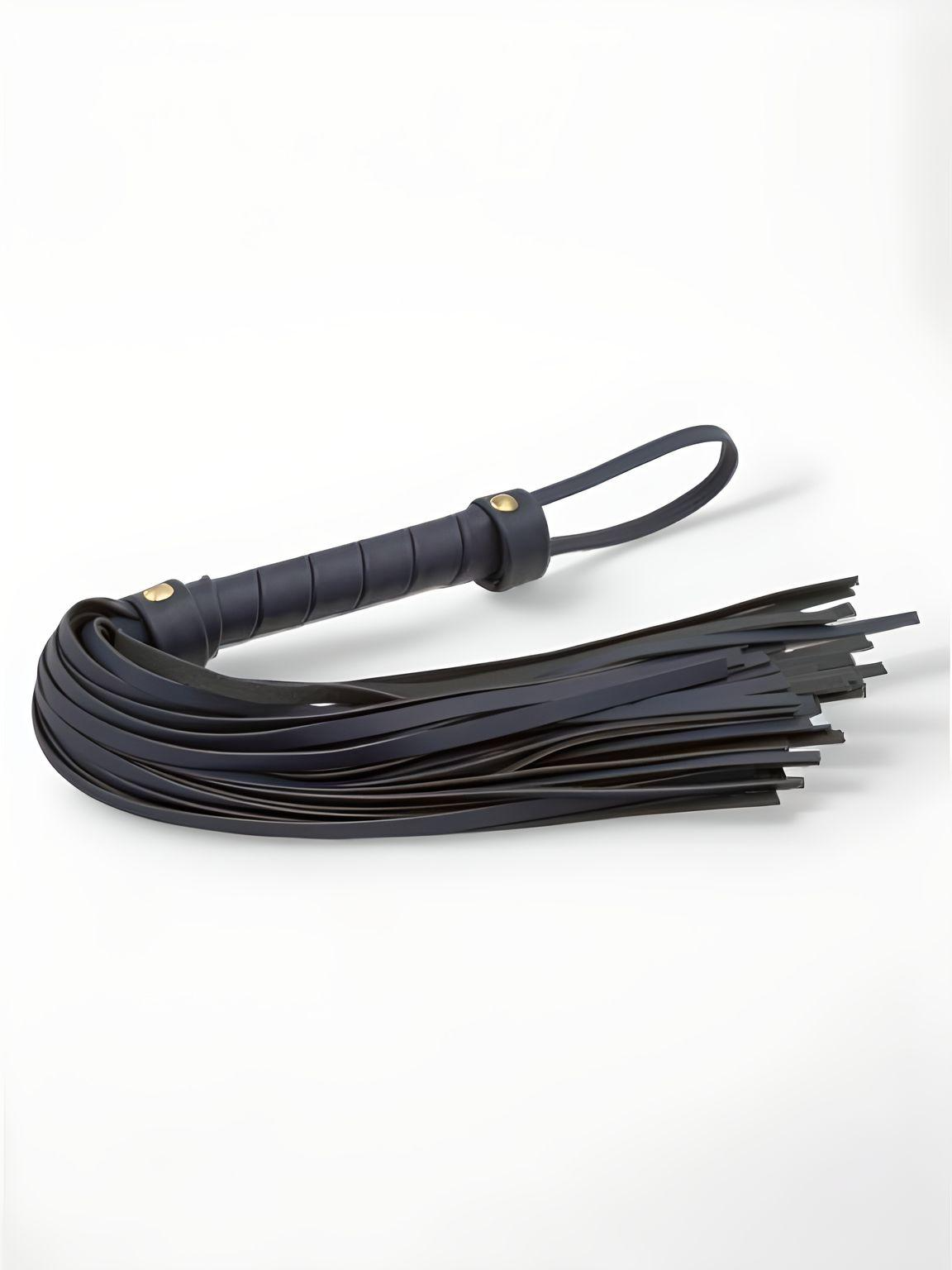 Faux Leather Soft Flogger Bondage Couture by NS Novelties, showcasing soft vegan leather strands and a sturdy wrapped handle for an elegant BDSM experience.