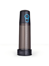 MAN Electric Penis Pump Extender - A sleek electric penis pump showcasing a modern design with a transparent cylinder and user-friendly control buttons, ideal for enhancing male intimate experiences.