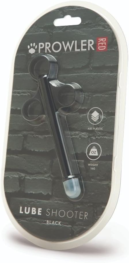 Hygienic and refillable Prowler RED Lube Shooter in Black, essential for a clean and pleasurable experience during intimate encounters.