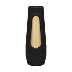 a black and gold item is shown on a white background