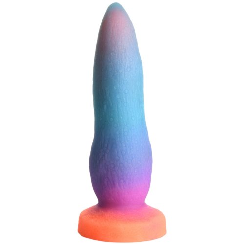 a blue and purple tentacle dildo with an orange base by creature cocks 