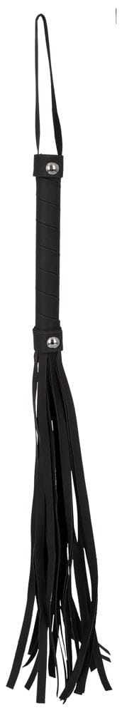 Black Flogger with Wrapped Handle & Wrist Loop - Soft Fronds for Sensual Strokes & Sexy Spanks