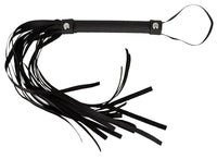 Black Flogger with Wrapped Handle & Wrist Loop - Soft Fronds for Sensual Strokes & Sexy Spanks