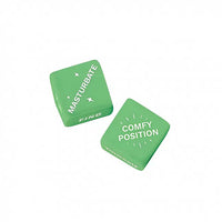 Thumbnail for two green square coasters with words on them