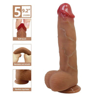 PrettyLove Super Soft Liquid Silicone Dildo with Suction Cup, Balls & Bendable Design