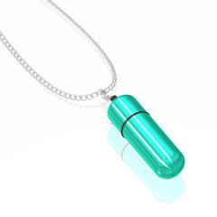 Stunning image of the waterproof MiVibe Bullet Vibrator Necklace - Blue, a perfect blend of luxury and functionality for discreet pleasure.