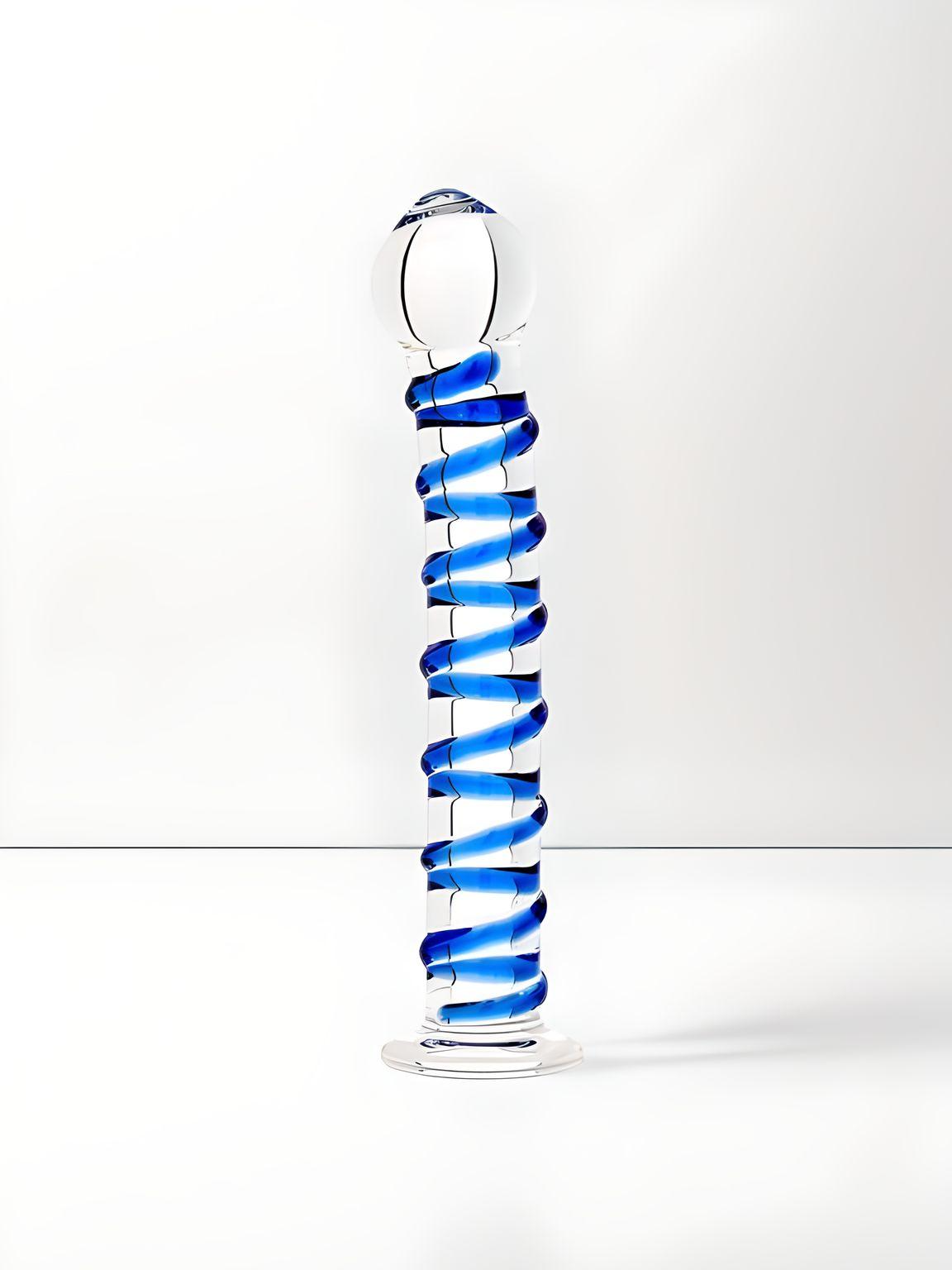 Glas Spiral Glass Dildo Blue