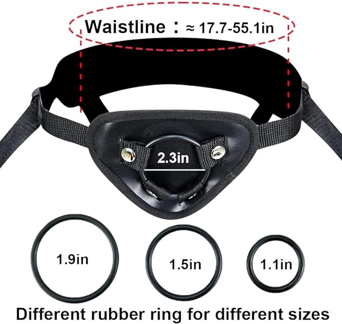 Adjustable Strap-On Harness with 4 O-Rings for Customisable Play