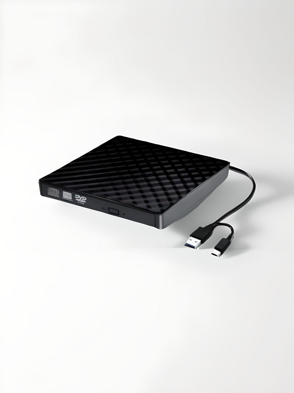 Scandals external DVD drive with 2-in-1 Type-C and USB 3.0 ports, portable high-speed DVD player, plug and play design