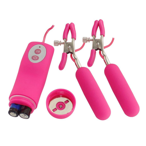Deluxe Vibrating Nipple Clamps with Remote Control Nipple Clamps Scandals 