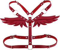 Thumbnail for Women's Gothic PU Leather Angel Wings Body Harness, Adjustable for Cosplay & Parties