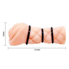 Ribbed vibrating stroker with 7.5 inch insertable length