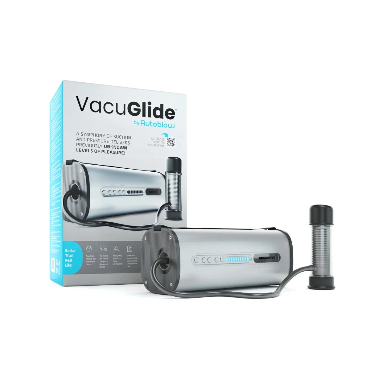 VacuGLIDE Autoblow: Premium Suction-Aided Milking Machine with Customizable Features, 3 Sleeves