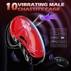 Vibrating Remote Control Plastic Chastity Cock Cage