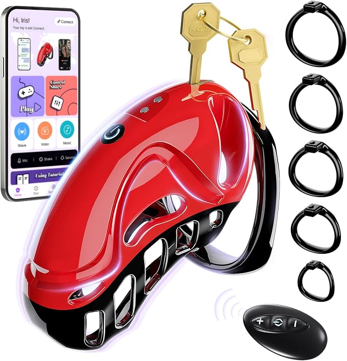 Vibrating Remote Control Plastic Chastity Cock Cage
